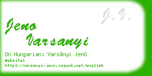 jeno varsanyi business card